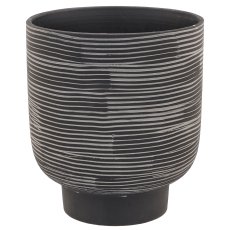 Ceramic planter TUSCANY, 18x18x20.5cm, black