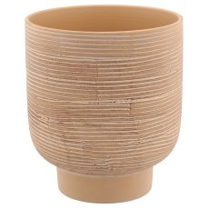 Ceramic planter TUSCANY, 18x18x20.5cm, almond