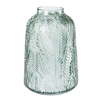 Glas Gefäß LEAVES, 15x15x20cm, grün