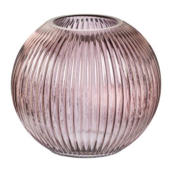 Glas Kugel Vase SIRO, 20x20x17cm, rosa