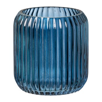 Glass Cylinder Vase Siro, 12x12x13cm, Blue