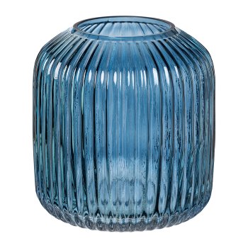 Glas Zylinder Vase SIRO, 15x15x16cm, blau