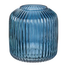 Glas Zylinder Vase SIRO, 15x15x16cm, blau