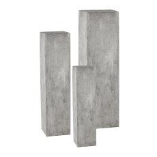 Fibreclay Column Square set of 3, 20x80/28x100/35x120cm, Grey