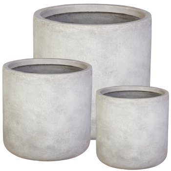 Fibreclay Übertopf Basic, 25x27/32x34/41x42cm, grau