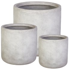 Fibreclay Übertopf Basic, 25x27/32x34/41x42cm, grau