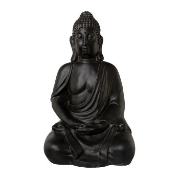 Fibreclay Buddha sitzend SILENCE, 50x36x26,5cm, braun