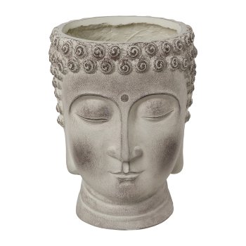 Fibreclay Buddha Head for planting, 19x18x24/26x25x34/38x36x50cm,