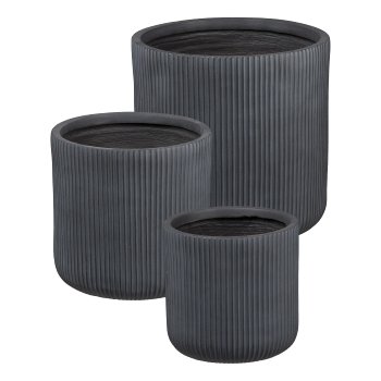 Fibreclay Übertopf 3erSet VERTICAL, 37x37x37/31x31x31/26x26x26cm,