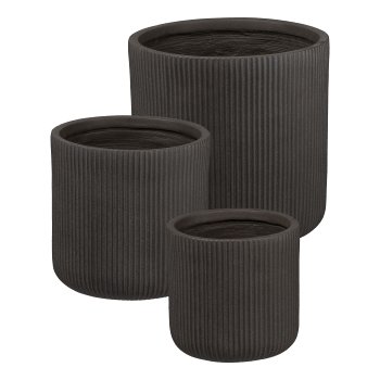 Fibreclay Übertopf 3erSet VERTICAL, 37x37x37/31x31x31/26x26x26cm,