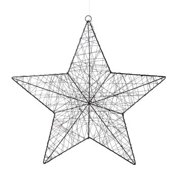 Wire Star with 30 LED, 30cm, Black, with 6H Timer Function, 1/Pc Battery Operated (3 x Aa)