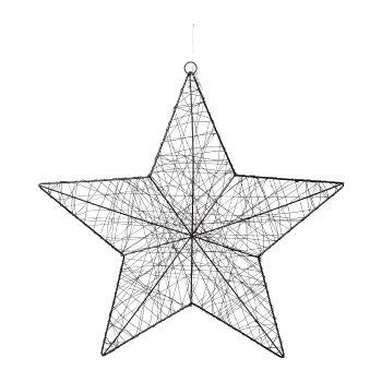 Wire Star with 30 LED, 30cm, Black, with 6H Timer Function, 1/Pc Battery Operated (3 x Aa)