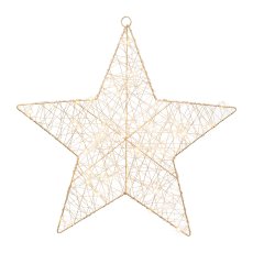 Wire Star with 30 LED, 30cm, Champagne, with 6H Timer Function, 1/Piece Battery