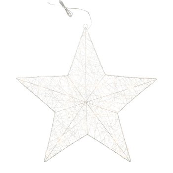 Wire Star with 70 LED, 70cm, Silver, 1/Piece with Power Cable