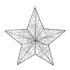 Wire Star with 70 LED, 70cm, Black, 1/Piece with Power Cable