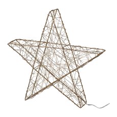 Wire Star 3D, 25 LED, 25 cm, 6h Timer Function, 1/Pc Battery (3xAa), champagne