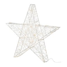 Wire Star 3D with 40 LED, 40 cm, Silver, with 6H Timer Function, 1/Pc Battery