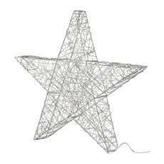 Wire Star 3D with 50 LED, 50 cm, Silver, with 6H Timer Function, 1/Pc Battery