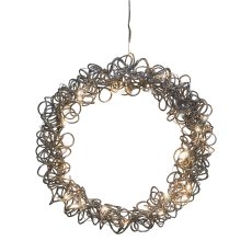 Metal wire wreath w.30LED,LOOP WIRE, 3xAA 6h TIMER