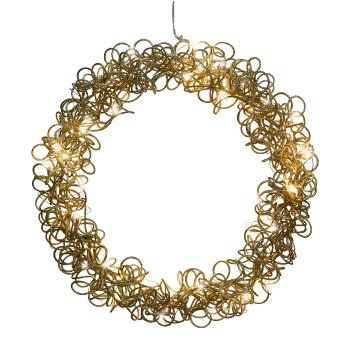 Metal wire wreath w.40LED,LOOP WIRE, 3xAA 6h TIMER