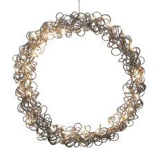 Metal wire wreath w.50LED,LOOP WIRE, 3xAA 6h TIMER