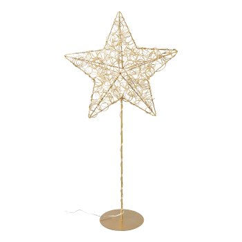 Metal wire star w.20LEDs warm white on base w.6h timer, 20cm/3AA H:42cm battery box,