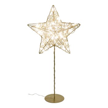 Metal wire star w.20LEDs warm white on base w.6h timer, 20cm/3AA H:42cm battery box,