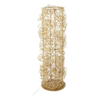 Metal wire tower w.30LEDs warm white w.6h timer, 30cm/3AA battery box, gold