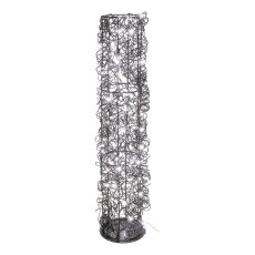Metalldraht Tower m.100LEDs warm weiß m.6h Timer, 100cm/USB Kabel, schwarz