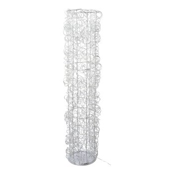 Metal wire tower w.120LEDs warm white w.6h timer, 120cm/USB cable, silver
