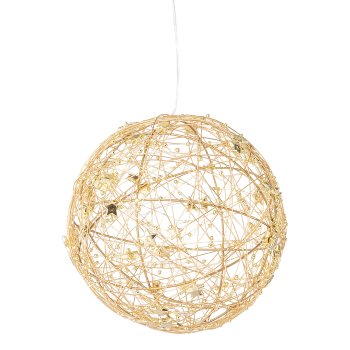 Metal wire ball w.ministers w.10LEDs warm white w.6h Ti, 15x15cm, gold