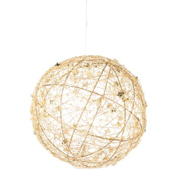 Metal wire ball w.Ministernchen w.25LEDs warm white w.6h Ti, 20x20cm, gold