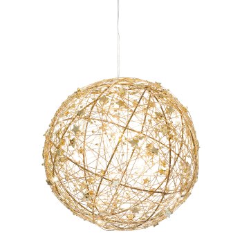 Metal wire ball w.Ministernchen w.25LEDs warm white w.6h Ti, 20x20cm, gold