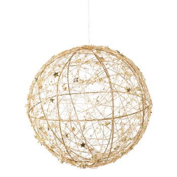 Metalldraht Kugel m.Ministernchen m.40LEDs warm weiß m.6h Ti, 25x25xcm, gold