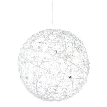 Metalldraht Kugel m.Ministernchen m.40LEDs warm weiß m.6h Ti, 25x25xcm, silber