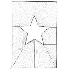 Metall Rahmen Wandbild, Stern Motiv, 50LEDs, Timer, USB Stecker, 60x90cm, Schwarz,