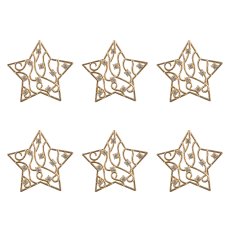 Metal star, w.diamonds, ALLOY FINEST approx. 4,5cm, gold