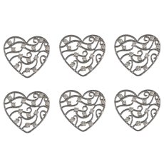 Metal heart, with diamonds, ALLOY FINEST approx. 4cm, anthracite