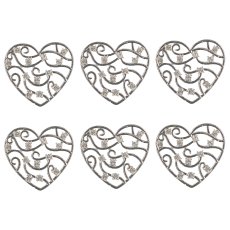 Metal heart, with diamonds, ALLOY FINEST approx. 4cm, silver