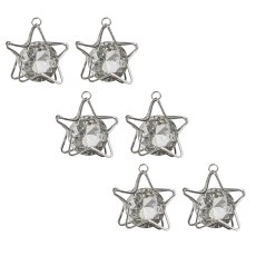 Metal star setting, w.diamond, FINEST ca.4cm, silver