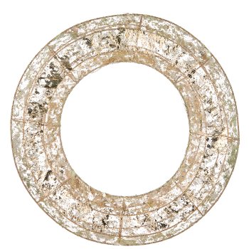 Metallkranz mit Folienbezug, 45LED, 6h Timer, Batteriebox in Satintasche, 40x40x8cm,