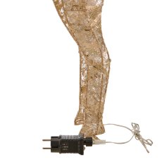 Metal deer with foil cover, 100LED, adapter, 100x50x16cm, gold