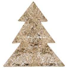 Metallhänger Baum mit Folienbezug, 35LED, 6h Timer, Batteriebox in Satintasche,