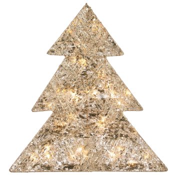 Metallhänger Baum mit Folienbezug, 35LED, 6h Timer, Batteriebox in Satintasche,