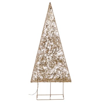 Metal tree with foil cover, 30LED, adapter, 72x30cm, gold