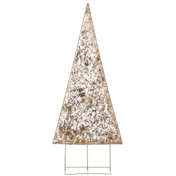 Metal tree with foil cover, 55LED, adapter, 110x45cm, gold