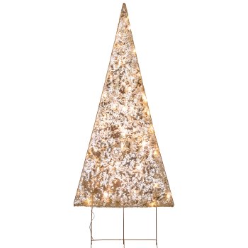 Metal tree with foil cover, 55LED, adapter, 110x45cm, gold
