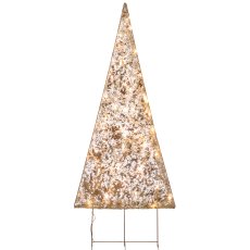 Metal tree with foil cover, 55LED, adapter, 110x45cm, gold