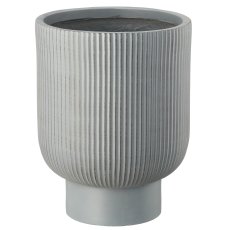Fibreclay Übertopf mit Fuß, gerillt, 3er Set, grau, ca. 24x24x29/30x30x39/40x40x53cm