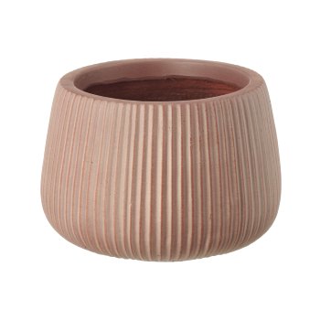Fibreclay Übertopf bullig, gerillt, 3er Set, hellbraun, ca.